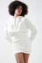 Trend Hooded Elastic Waist Draped Mini Sweat Dress - 3
