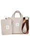 Hishi Rj Tote Bag Beige Canvas Bag - 5