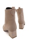Duina Mink Suede Thick Heeled (5cm) Pointed Toe Lace-Up Daily Women's Boots - 4
