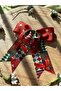 Christmas christmas theme gilded red green ribbon clip buckle - 3