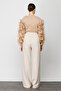 Crepe Fabric Wide Leg Trousers - 6