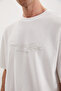 Brandley Men's Regular Fit Waffle Thick Fabric Printed Ecru T-shirt - 4