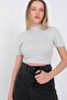 High Collar Short Sleeve Basic Crop Blouse B1096-asn75 - 3