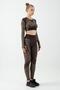 Slimfit Women's Crew Neck Brown Crop Top - 4