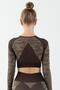 Slimfit Women's Crew Neck Brown Crop Top - 2