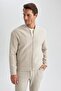 Relax Fit College Collar Bomber Lined Coat B2272ax23au - 6