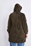 Polar Long Khaki Green Plush Cardigan - 4