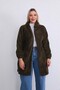 Polar Long Khaki Green Plush Cardigan - 2