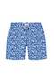 Blue Printed Regular Fit Boys' Swim Shorts Kids Wmgeometric Curve