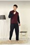 Men's Long Sleeve 100% Cotton Single Jersey Jacquard Men's Pajama Set - 2