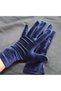 Elisabeth wrist length velvet gloves navy blue - 3