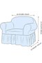 Bürümcük One Person Armchair Cover. Berjer Cover with Skirt Stretch Flexible Elastic - 2