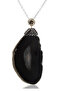 Certified Zircon Stone Plate Black Agate Stone Necklace