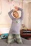 Fashion Line Women's Long Sleeve Combed Cotton Pajama Set 4199 - 7