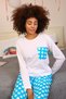 Fashion Line Women's Long Sleeve Combed Cotton Pajamas Suit 4197 - 4