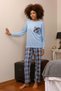 Fashion Line Women's Long Sleeve Combed Cotton Pajamas Suit 4198 - 6