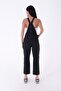 Side Button Detailed Decorative Pocket Unlined Mom Fit Women's Jeans Jumpsuit Anthracite Denim Four Seasons - 3