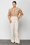 Crepe Fabric Wide Leg Trousers - 2