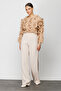 Crepe Fabric Wide Leg Trousers - 3