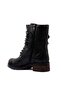 - Black Color Leather Boots with Stick Detail 105-516-1520 - 5