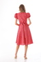 Floral Patterned Red Flared Dress - 7