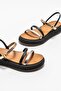 Black Leather Women's Sports Sandals - 3