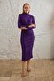 Camisole Turtleneck Slit Knitted Long Dress Purple