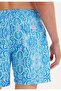 Light Blue Printed Regular Fit Men's Swim Shorts Wmpattern Majolika - 3