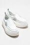 White Leather Women's Sports Shoes - 2