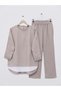 Double Colored Round Neck Double Suit