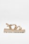 Beige Leather Women's Sports Sandals