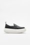 Black Leather Women's Sports Shoes