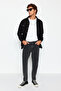 Antrasit Smoke Relax Fit Boyfriend Jeans Kot Pantolon TMNAW23JE00043 - 3