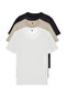 Taş-Ekru-Antrasit Slim/Dar Kesim Bisiklet Yaka Basic %100 Pamuklu 3'lü Paket T-Shirt TMNSS19BO0007 - 3