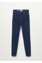 Women's Dark Blue High Waist Skinny Jean Trousers - 3