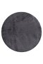 Vl Round Comfort Overlocked Plush Anthracite Floor Carpet - 5