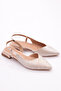 Beige Satin Stone Embroidered Women's Sandals - 11103378 - 2