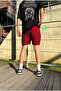 Red Square Patterned Shorts - 4