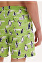 Green Penguin Printed Regular Fit Men's Swim Shorts Wmpattern - 3