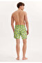 Green Penguin Printed Regular Fit Men's Swim Shorts Wmpattern - 4