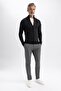 Standard Fit Regular Cut Stand Collar Zippered Knitwear Cardigan R1686Az23Wn - 8