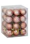 New Year's Luxury Tree Ornaments Assortment 4 Models 4 cm 24 Pieces Bronze Color - 2