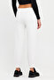 Women's Logo Elastic Waist and Leg Three Thread Fleece Pocket Knitted Sweatpants Jogger White - 8