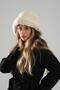 Ecru Plush Lined 58 Cm Bucket Hat - 3