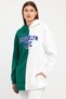 Women's Embroidered Oversize 2 Color 3 Thread Raised Hooded Sweatshirt - 4