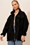 Zippered Elastic Waist Stitched COAT