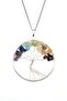 Wire Wrapped Chakra Tree of Life Natural Stone Necklace