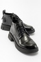 LAGOM Black Patent Leather Women's Boots
