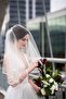 Stylish and Modern Short Piping Bridal Veil - 4