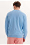 Blue Printed Crew Neck Cotton Regular Fit Men's Sweatshirt Wmvıew Sail - 4